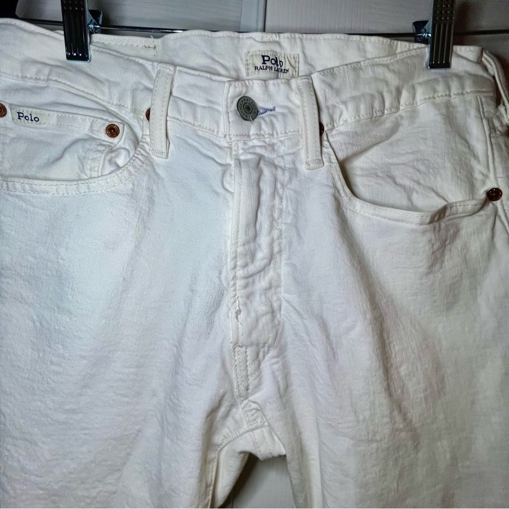Polo Ralph Lauren Varick Slim Straight Jeans Men’s 30x30 White Stretch Denim - Picture 12 of 13
